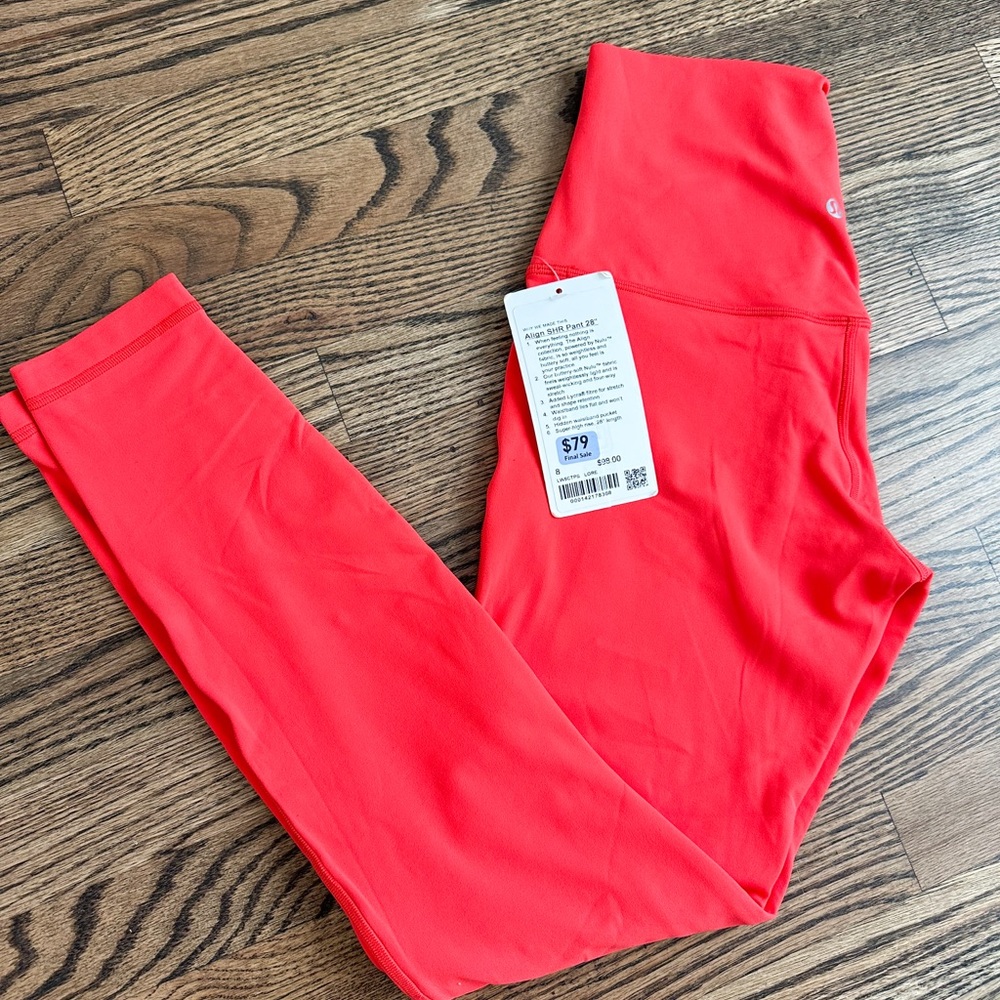 Lululemon Love Red Align Leggings NWT Size 8